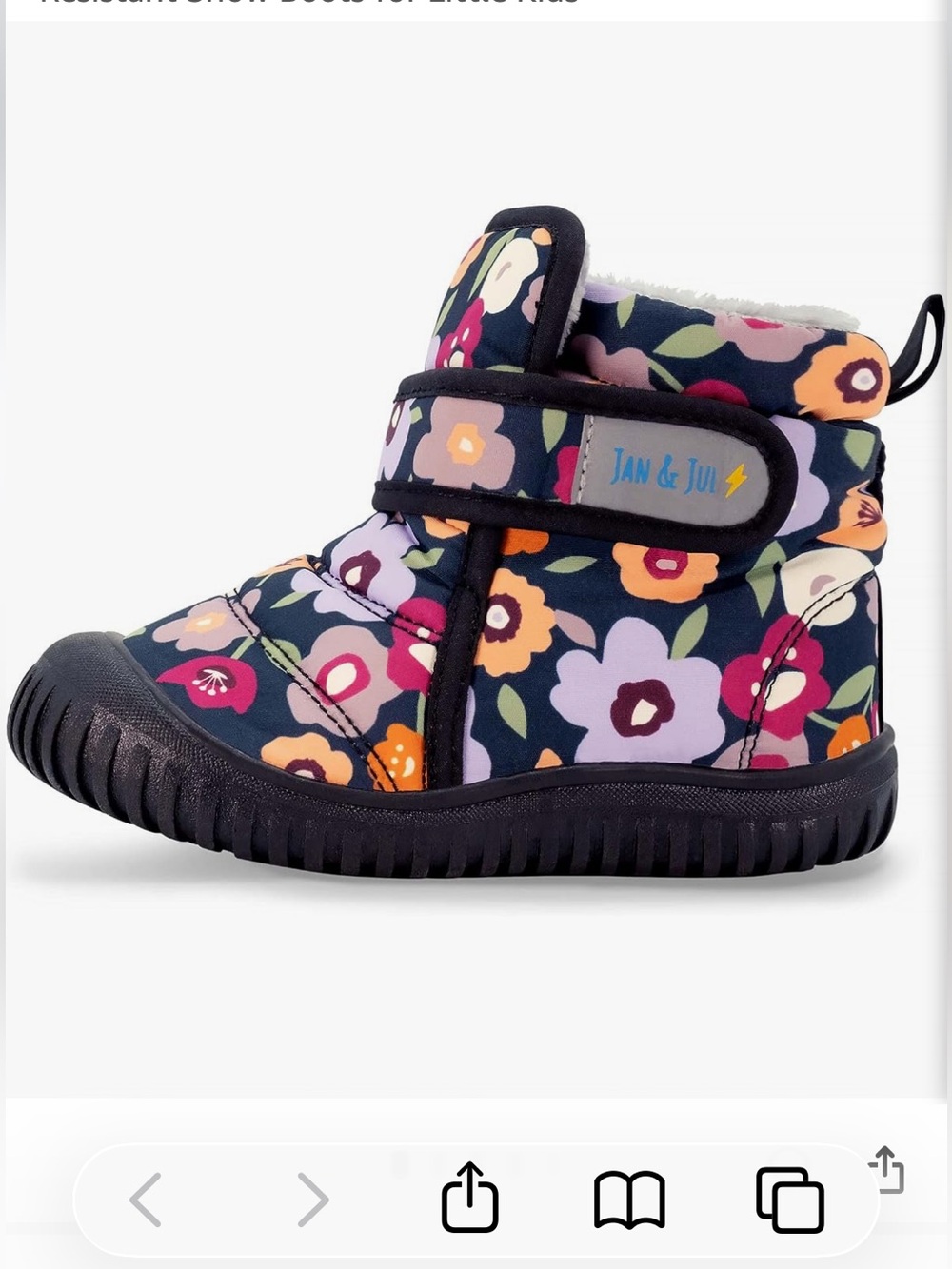 Jan & Jul Insulated Winter Booties in Winter Flowers- Sz 5 - NWT